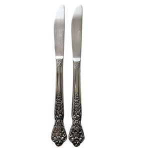 Set 2 Vintage MSI Japan Versailles Dinner Knives Glossy